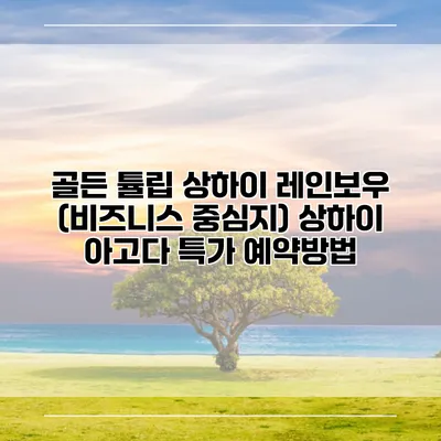 골든 튤립 상하이 레인보우 (비즈니스 중심지) 상하이 아고다 특가 예약방법