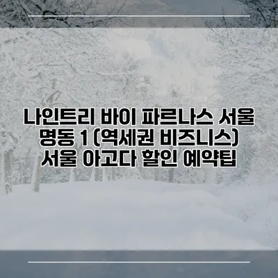 나인트리 바이 파르나스 서울 명동 1 (역세권 비즈니스) 서울 아고다 할인 예약팁