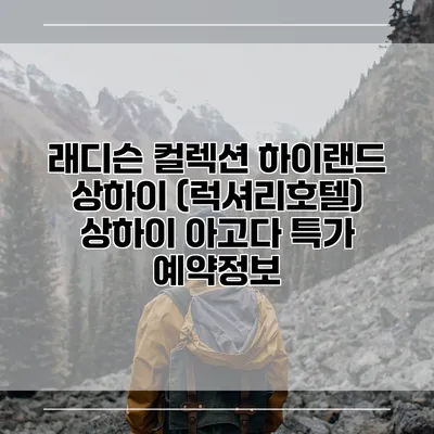 래디슨 컬렉션 하이랜드 상하이 (럭셔리호텔) 상하이 아고다 특가 예약정보