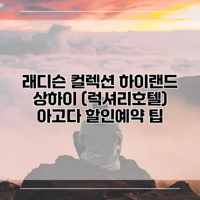 래디슨 컬렉션 하이랜드 상하이 (럭셔리호텔) 아고다 할인예약 팁
