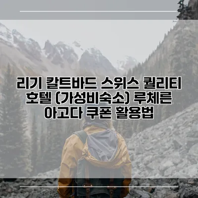 리기 칼트바드 스위스 퀄리티 호텔 (가성비숙소) 루체른 아고다 쿠폰 활용법