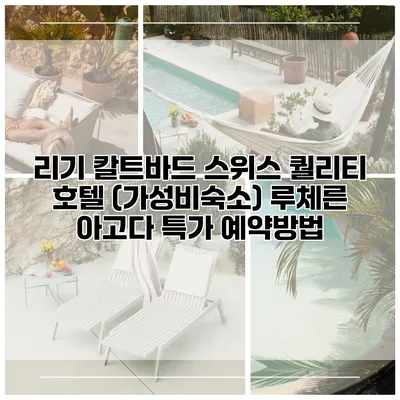 리기 칼트바드 스위스 퀄리티 호텔 (가성비숙소) 루체른 아고다 특가 예약방법