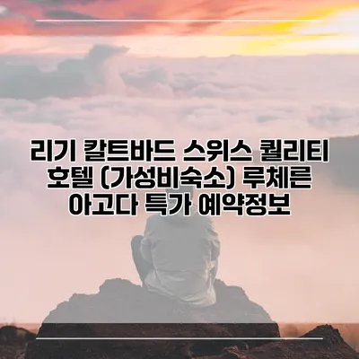 리기 칼트바드 스위스 퀄리티 호텔 (가성비숙소) 루체른 아고다 특가 예약정보