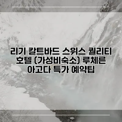 리기 칼트바드 스위스 퀄리티 호텔 (가성비숙소) 루체른 아고다 특가 예약팁