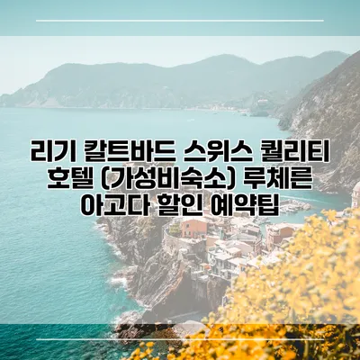 리기 칼트바드 스위스 퀄리티 호텔 (가성비숙소) 루체른 아고다 할인 예약팁