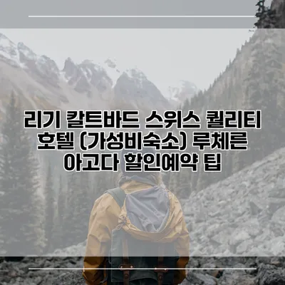 리기 칼트바드 스위스 퀄리티 호텔 (가성비숙소) 루체른 아고다 할인예약 팁