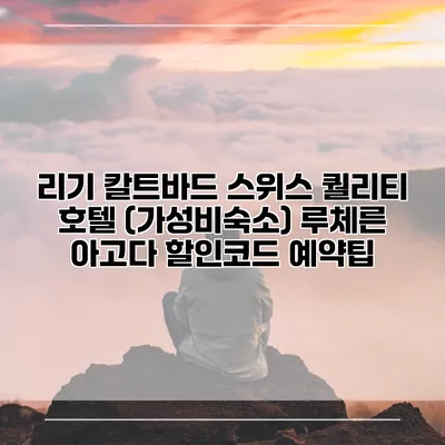 리기 칼트바드 스위스 퀄리티 호텔 (가성비숙소) 루체른 아고다 할인코드 예약팁