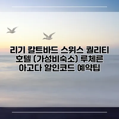 리기 칼트바드 스위스 퀄리티 호텔 (가성비숙소) 루체른 아고다 할인코드 예약팁