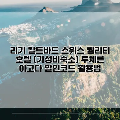 리기 칼트바드 스위스 퀄리티 호텔 (가성비숙소) 루체른 아고다 할인코드 활용법