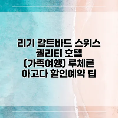 리기 칼트바드 스위스 퀄리티 호텔 (가족여행) 루체른 아고다 할인예약 팁