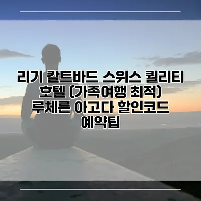 리기 칼트바드 스위스 퀄리티 호텔 (가족여행 최적) 루체른 아고다 할인코드 예약팁