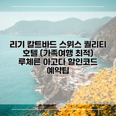 리기 칼트바드 스위스 퀄리티 호텔 (가족여행 최적) 루체른 아고다 할인코드 예약팁