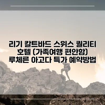 리기 칼트바드 스위스 퀄리티 호텔 (가족여행 편안함) 루체른 아고다 특가 예약방법