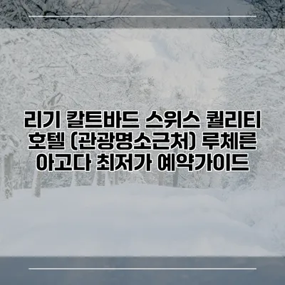 리기 칼트바드 스위스 퀄리티 호텔 (관광명소근처) 루체른 아고다 최저가 예약가이드