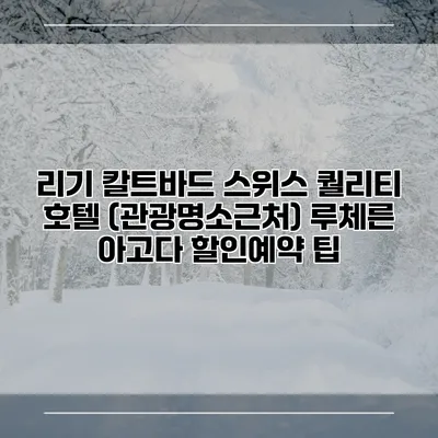 리기 칼트바드 스위스 퀄리티 호텔 (관광명소근처) 루체른 아고다 할인예약 팁