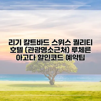 리기 칼트바드 스위스 퀄리티 호텔 (관광명소근처) 루체른 아고다 할인코드 예약팁