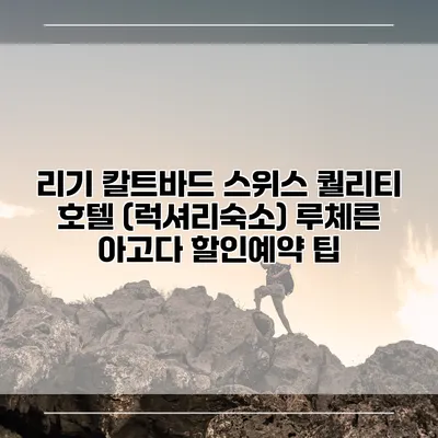 리기 칼트바드 스위스 퀄리티 호텔 (럭셔리숙소) 루체른 아고다 할인예약 팁