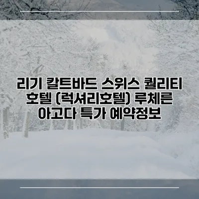 리기 칼트바드 스위스 퀄리티 호텔 (럭셔리호텔) 루체른 아고다 특가 예약정보