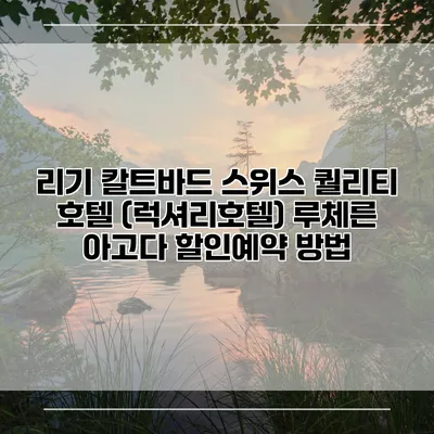 리기 칼트바드 스위스 퀄리티 호텔 (럭셔리호텔) 루체른 아고다 할인예약 방법