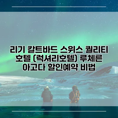 리기 칼트바드 스위스 퀄리티 호텔 (럭셔리호텔) 루체른 아고다 할인예약 비법