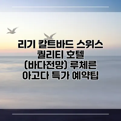 리기 칼트바드 스위스 퀄리티 호텔 (바다전망) 루체른 아고다 특가 예약팁
