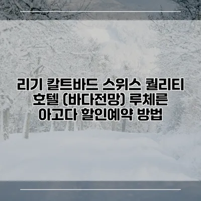 리기 칼트바드 스위스 퀄리티 호텔 (바다전망) 루체른 아고다 할인예약 방법
