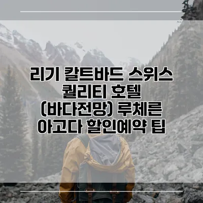 리기 칼트바드 스위스 퀄리티 호텔 (바다전망) 루체른 아고다 할인예약 팁