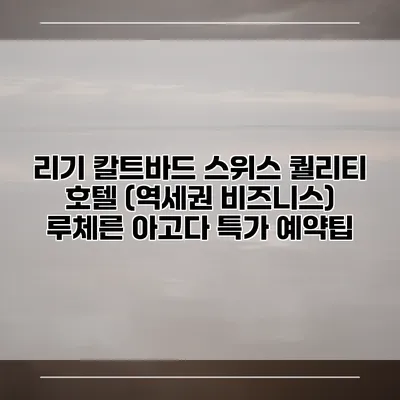 리기 칼트바드 스위스 퀄리티 호텔 (역세권 비즈니스) 루체른 아고다 특가 예약팁