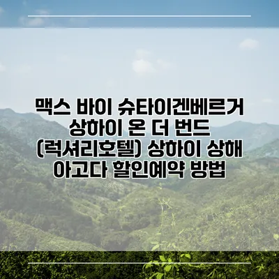 맥스 바이 슈타이겐베르거 상하이 온 더 번드 (럭셔리호텔) 상하이 상해 아고다 할인예약 방법