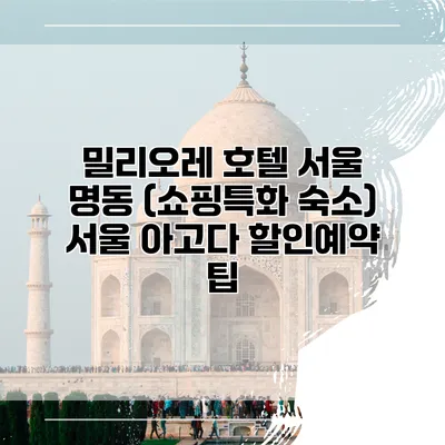 밀리오레 호텔 서울 명동 (쇼핑특화 숙소) 서울 아고다 할인예약 팁