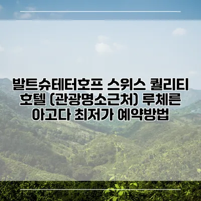발트슈테터호프 스위스 퀄리티 호텔 (관광명소근처) 루체른 아고다 최저가 예약방법