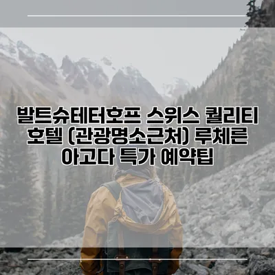 발트슈테터호프 스위스 퀄리티 호텔 (관광명소근처) 루체른 아고다 특가 예약팁