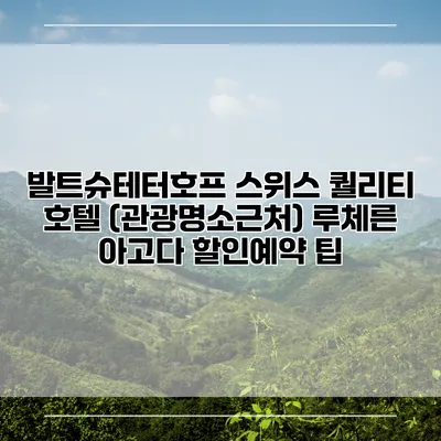 발트슈테터호프 스위스 퀄리티 호텔 (관광명소근처) 루체른 아고다 할인예약 팁