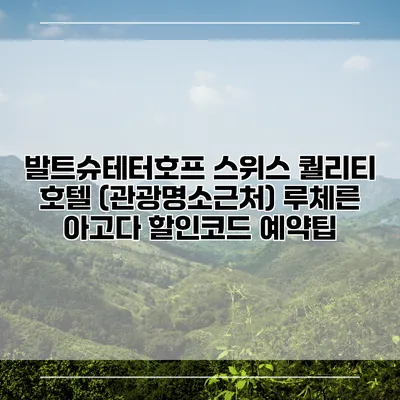 발트슈테터호프 스위스 퀄리티 호텔 (관광명소근처) 루체른 아고다 할인코드 예약팁