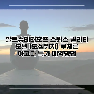 발트슈테터호프 스위스 퀄리티 호텔 (도심위치) 루체른 아고다 특가 예약방법