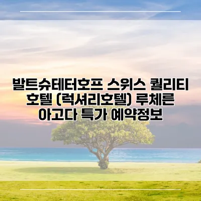 발트슈테터호프 스위스 퀄리티 호텔 (럭셔리호텔) 루체른 아고다 특가 예약정보