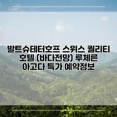 발트슈테터호프 스위스 퀄리티 호텔 (바다전망) 루체른 아고다 특가 예약정보