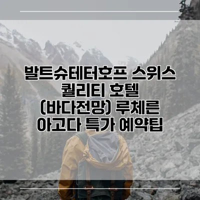 발트슈테터호프 스위스 퀄리티 호텔 (바다전망) 루체른 아고다 특가 예약팁