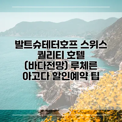 발트슈테터호프 스위스 퀄리티 호텔 (바다전망) 루체른 아고다 할인예약 팁
