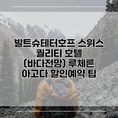 발트슈테터호프 스위스 퀄리티 호텔 (바다전망) 루체른 아고다 할인예약 팁