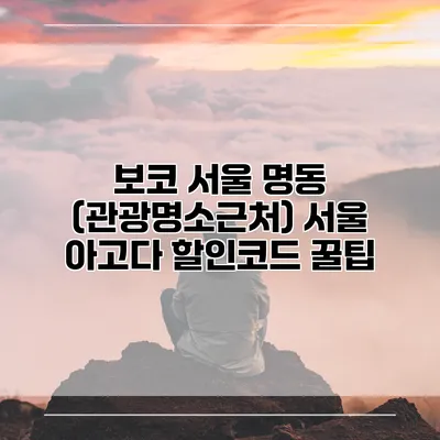 보코 서울 명동 (관광명소근처) 서울 아고다 할인코드 꿀팁