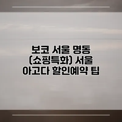보코 서울 명동 (쇼핑특화) 서울 아고다 할인예약 팁
