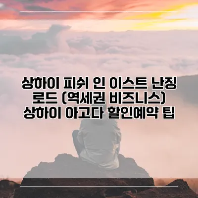 상하이 피쉬 인 이스트 난징 로드 (역세권 비즈니스) 상하이 아고다 할인예약 팁