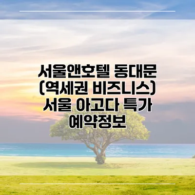 서울앤호텔 동대문 (역세권 비즈니스) 서울 아고다 특가 예약정보