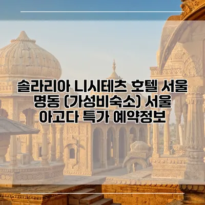 솔라리아 니시테츠 호텔 서울 명동 (가성비숙소) 서울 아고다 특가 예약정보