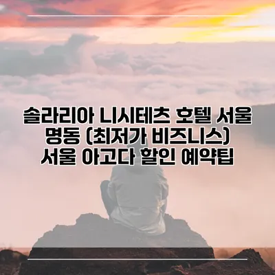 솔라리아 니시테츠 호텔 서울 명동 (최저가 비즈니스) 서울 아고다 할인 예약팁