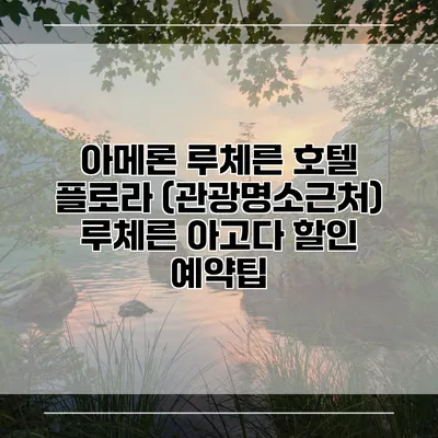 아메론 루체른 호텔 플로라 (관광명소근처) 루체른 아고다 할인 예약팁