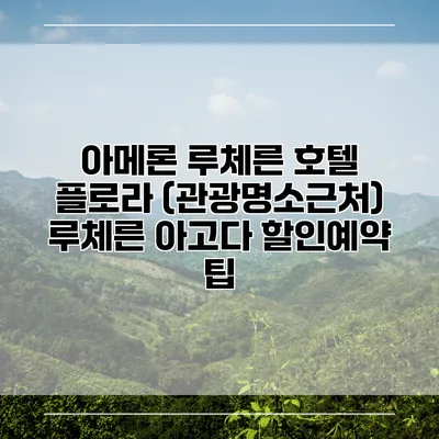 아메론 루체른 호텔 플로라 (관광명소근처) 루체른 아고다 할인예약 팁