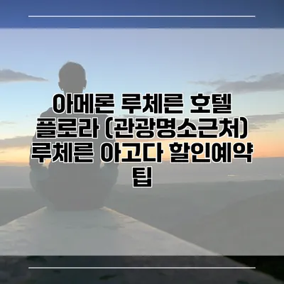 아메론 루체른 호텔 플로라 (관광명소근처) 루체른 아고다 할인예약 팁