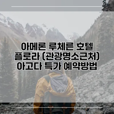 아메론 루체른 호텔 플로라 (관광명소근처) 아고다 특가 예약방법